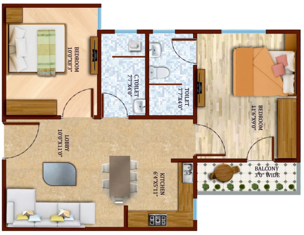 2 BHK Flat in Dharti Angan Phase 1 in Jhalamand, Jodhpur - Image 925254