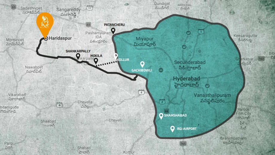 Location of Ridge Kshetra in Shankarpally, Hyderabad - Image 419627