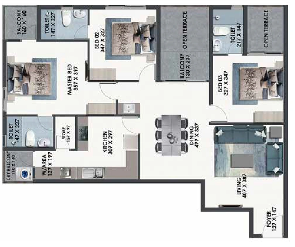 2 BHK Flat in Favourite The Spring Dale in Sreekariyam, Thiruvananthapuram - Image 925131