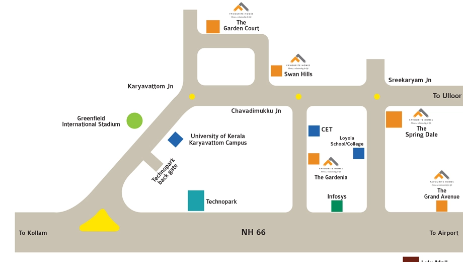 Location of Favourite The Spring Dale in Sreekariyam, Thiruvananthapuram - Image 419665