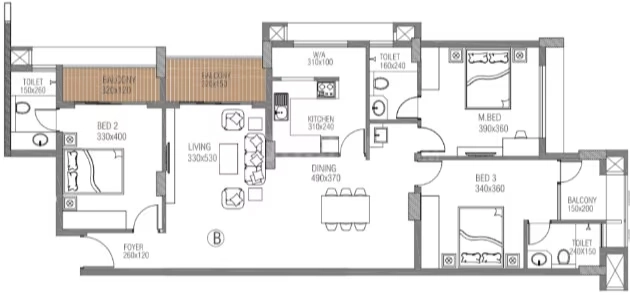 3 BHK Flat in Kalyan Sapphire in Peroorkada, Thiruvananthapuram - Image 925134