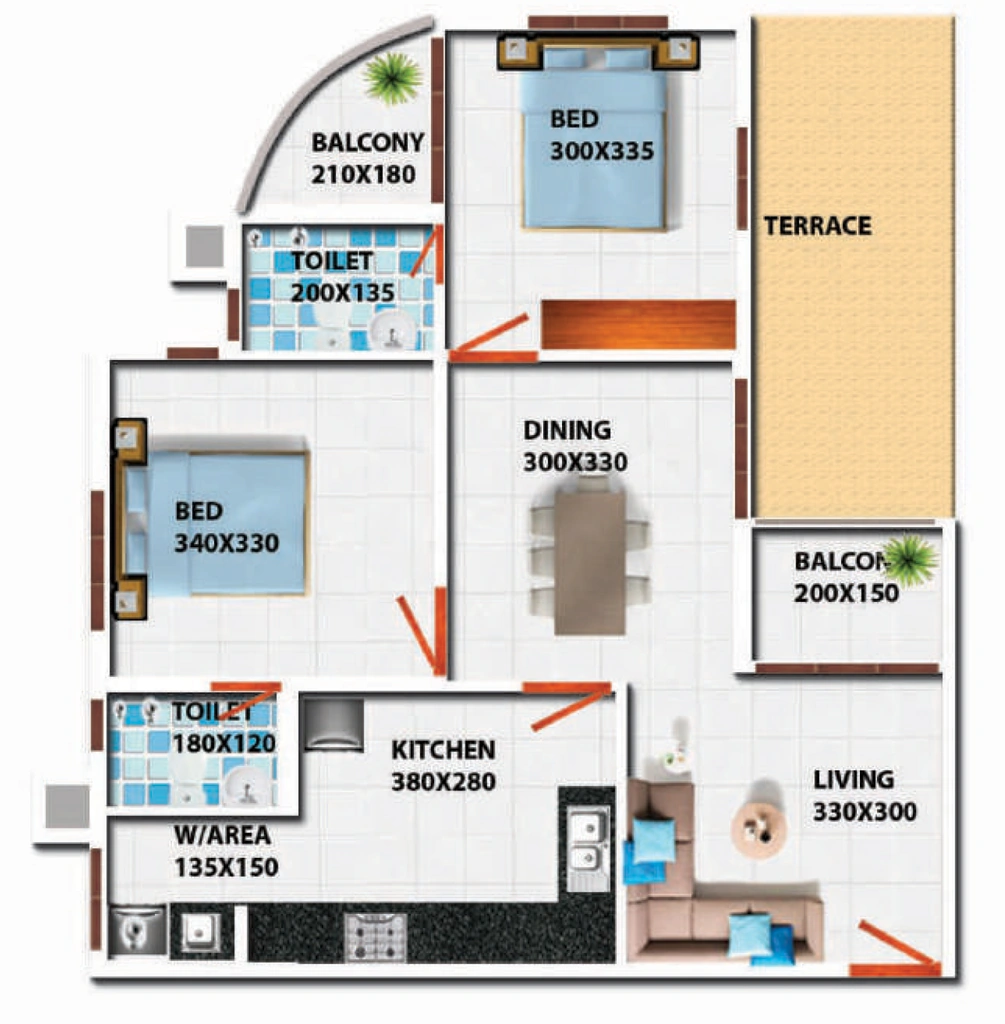 2 BHK Flat in Shanoor Metro Square in Pattom, Thiruvananthapuram - Image 925124