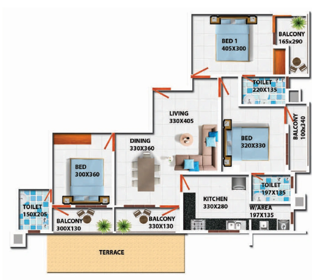 3 BHK Flat in Shanoor Metro Square in Pattom, Thiruvananthapuram - Image 925127