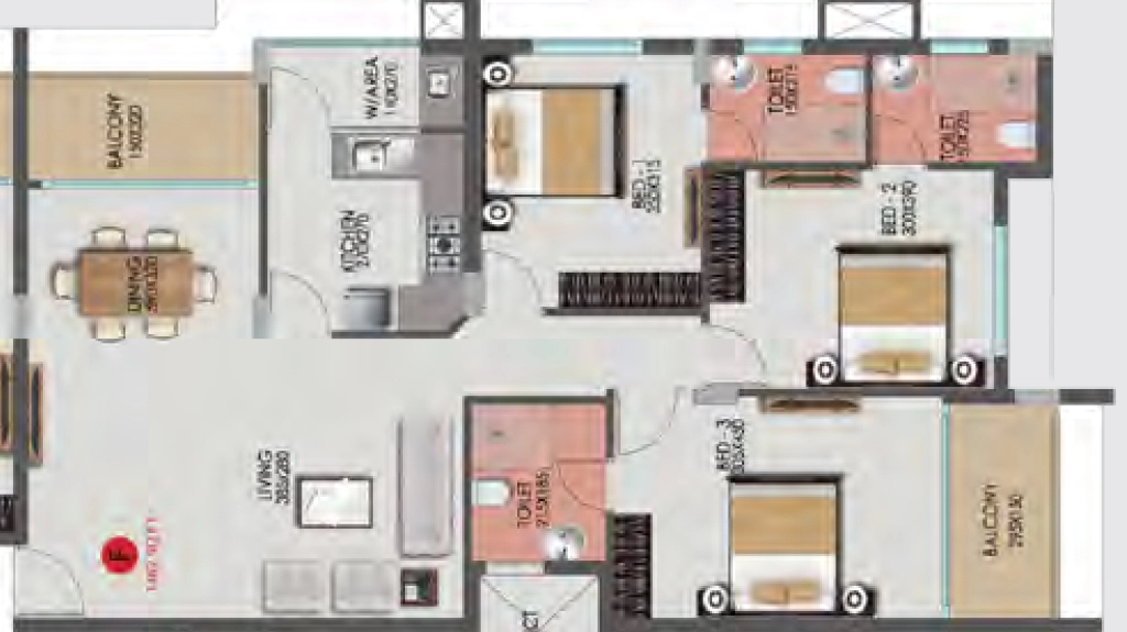 3 BHK Flat in Shanoor Nalanda in Sreekariyam, Thiruvananthapuram - Image 925122