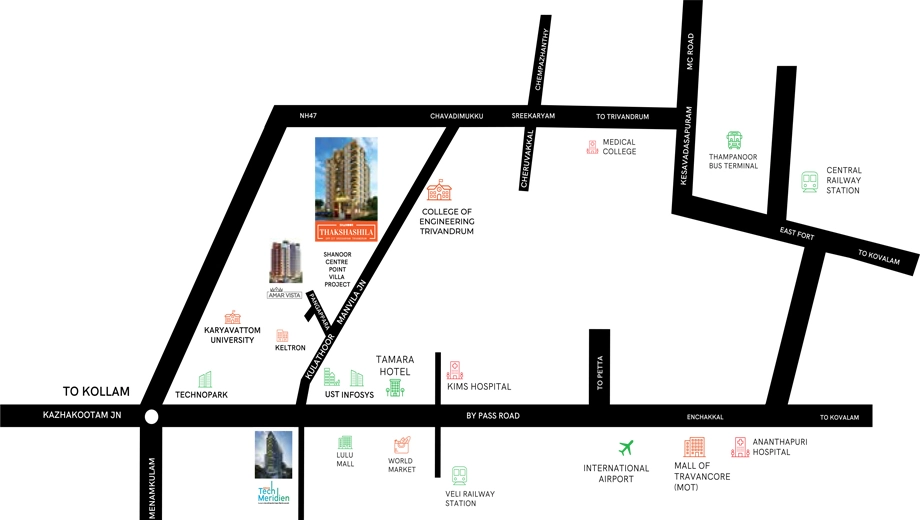 Location of Shanoor Thakshashila in Sreekariyam, Thiruvananthapuram - Image 420034