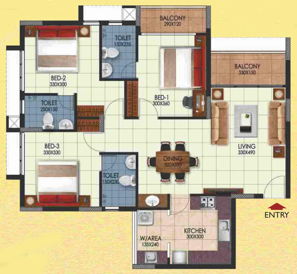 3 BHK Flat in Sun Medanta in Ulloor, Thiruvananthapuram - Image 925117
