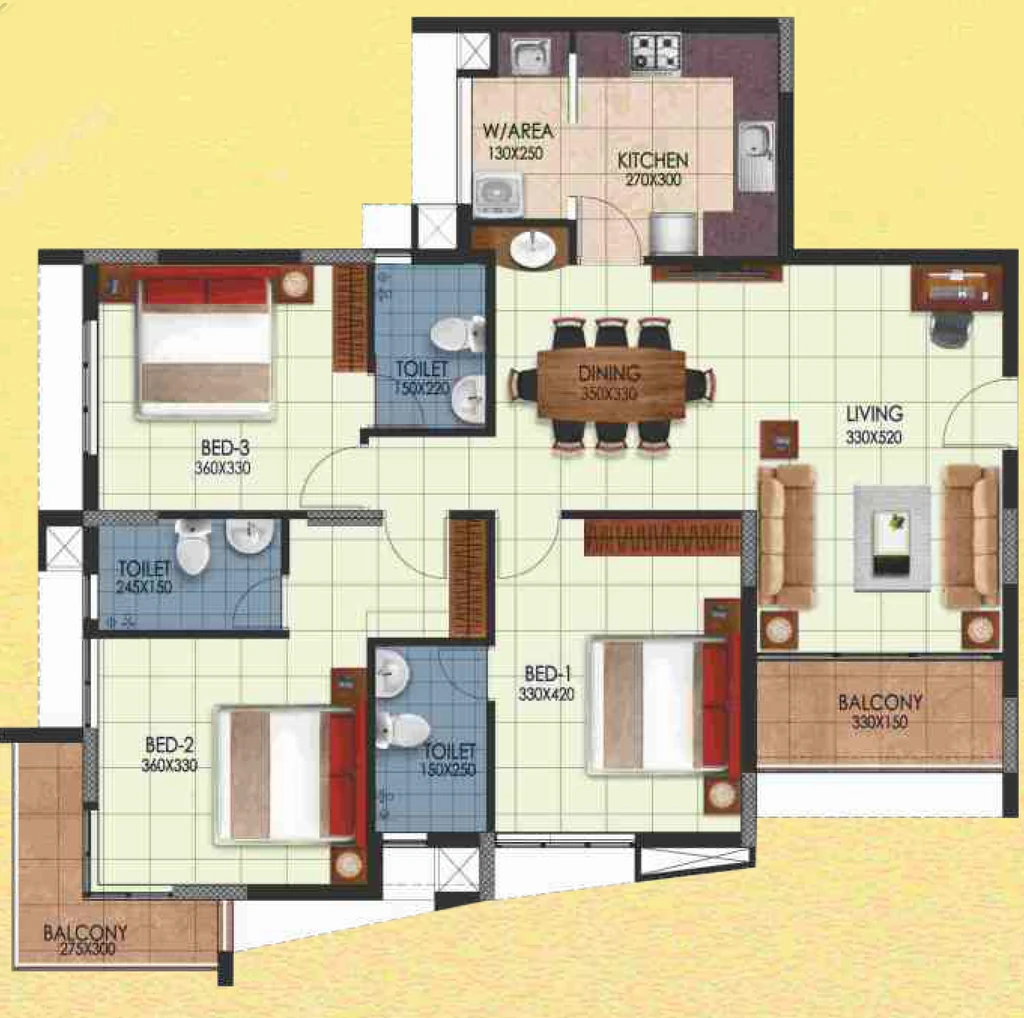 3 BHK Flat in Sun Medanta in Ulloor, Thiruvananthapuram - Image 925118