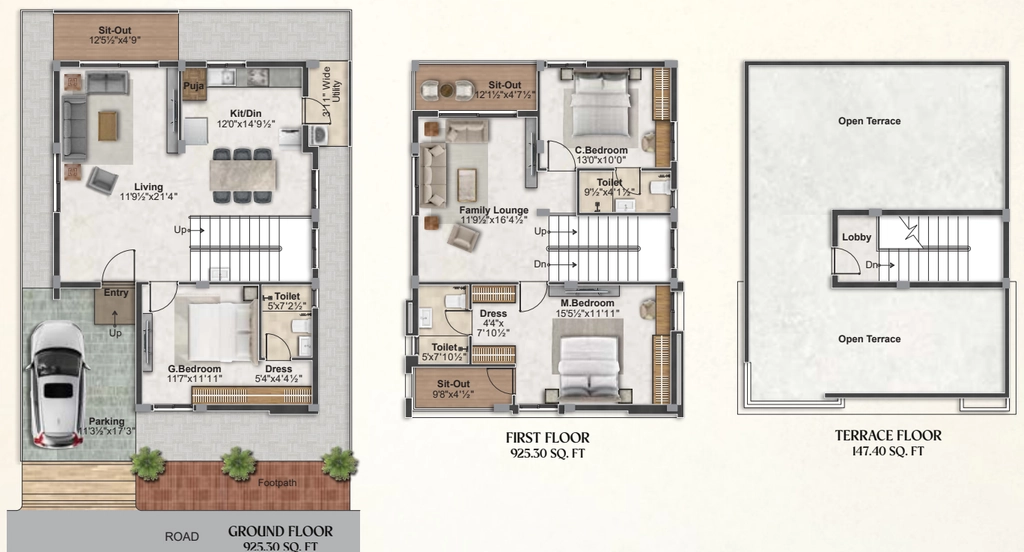 3 BHK House/Villa in Risinia Capital Greens in Gagillapur, Hyderabad - Image 925140