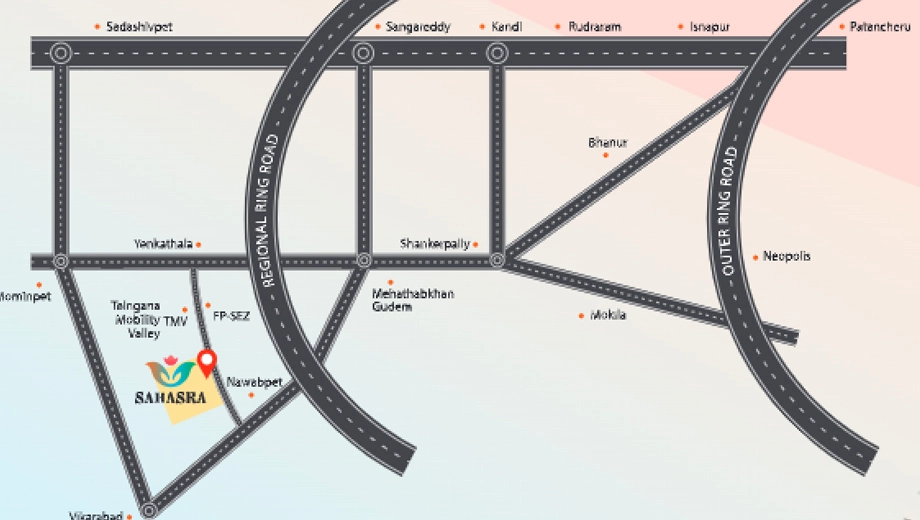 Location of J Group Sahasra in Shankarpally, Hyderabad - Image 419714