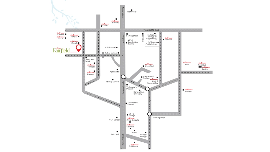 Location of Confident Fairfield in Kazhakootam, Thiruvananthapuram - Image 419812