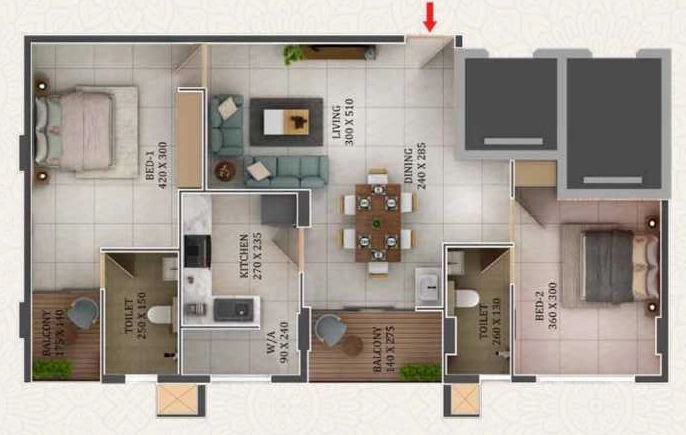 2 BHK Flat in Cordial Dev in Kazhakootam, Thiruvananthapuram - Image 925189