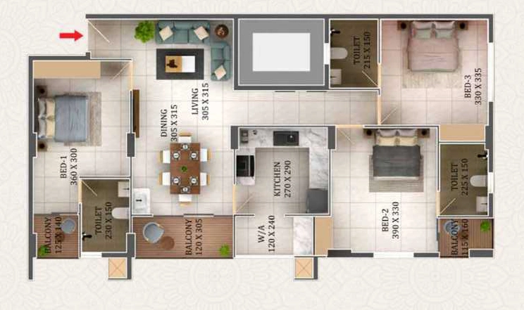 3 BHK Flat in Cordial Dev in Kazhakootam, Thiruvananthapuram - Image 925190