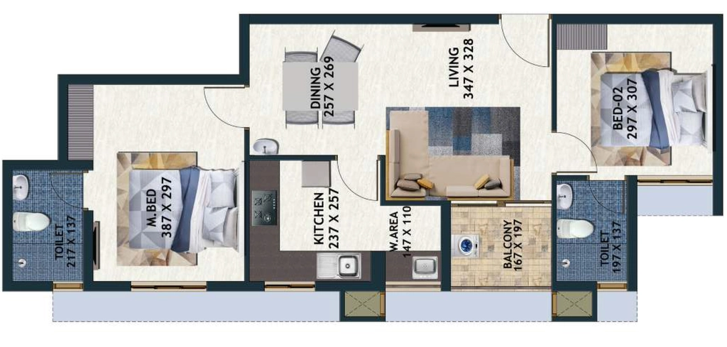 2 BHK Flat in Favourite The Spring Woods in Kazhakootam, Thiruvananthapuram - Image 925181
