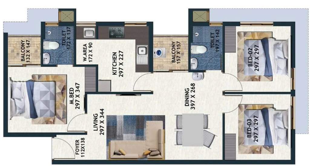 3 BHK Flat in Favourite The Spring Woods in Kazhakootam, Thiruvananthapuram - Image 925182