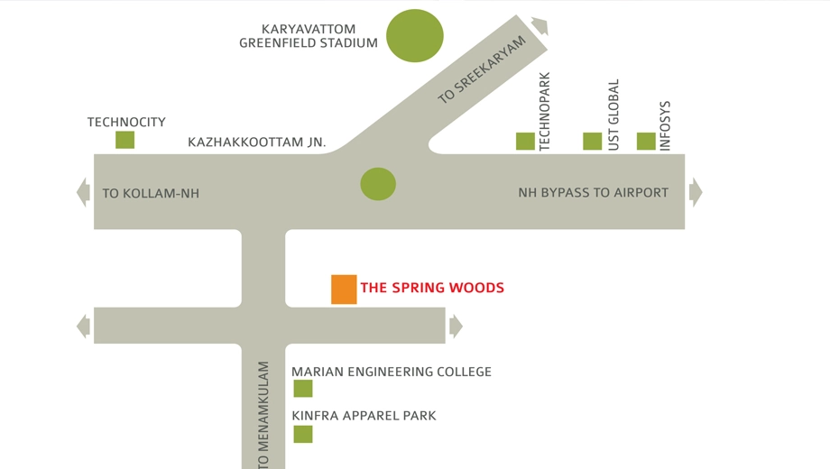 Location of Favourite The Spring Woods in Kazhakootam, Thiruvananthapuram - Image 419781