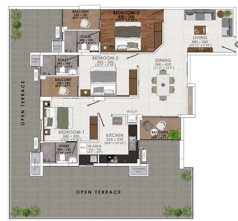 3 BHK Flat in Oceanus Irish Gold in Kazhakootam, Thiruvananthapuram - Image 925173