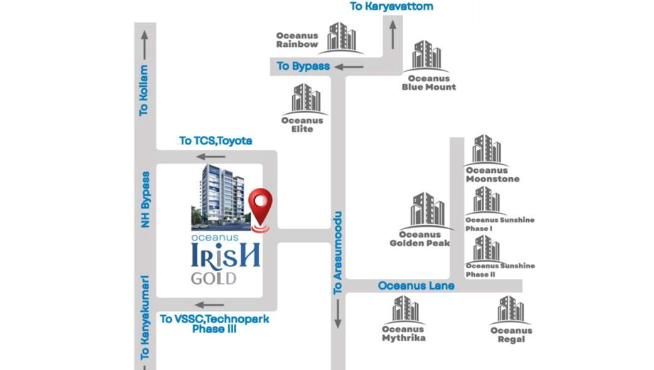 Location of Oceanus Irish Gold in Kazhakootam, Thiruvananthapuram - Image 419763