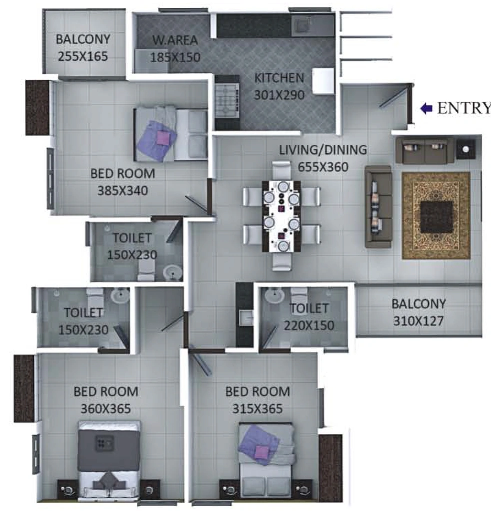 3 BHK Flat in Oceanus Mythrika in Kazhakootam, Thiruvananthapuram - Image 925172