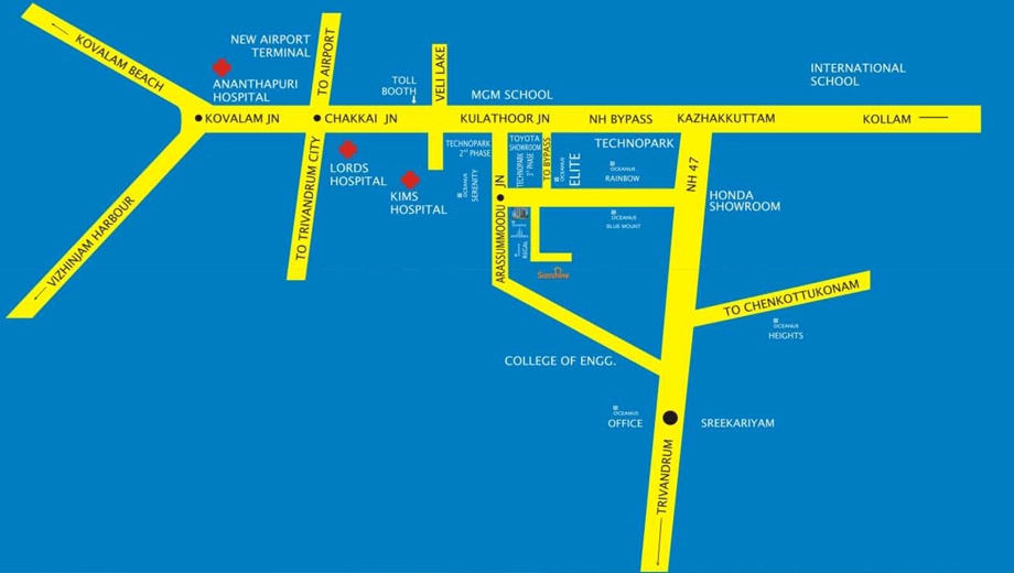 Location of Oceanus Mythrika in Kazhakootam, Thiruvananthapuram - Image 419753