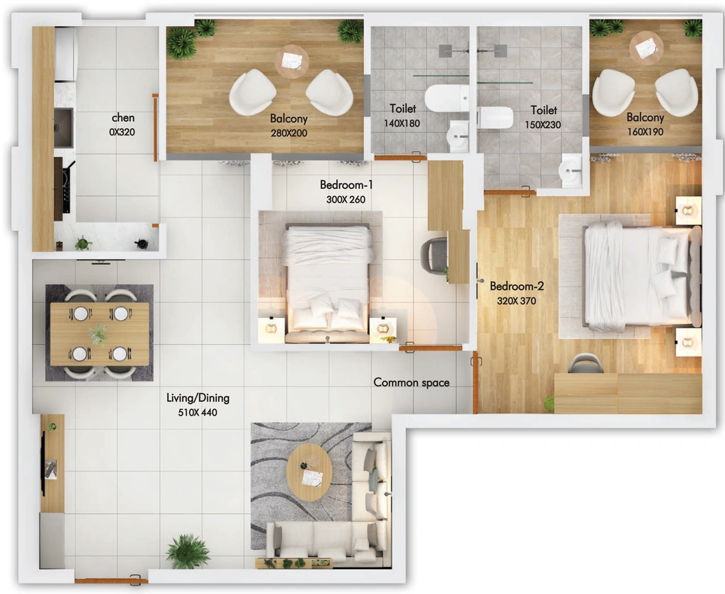 2 BHK Flat in Robinson Impact Milestone Apartments in Kazhakootam, Thiruvananthapuram - Image 925166