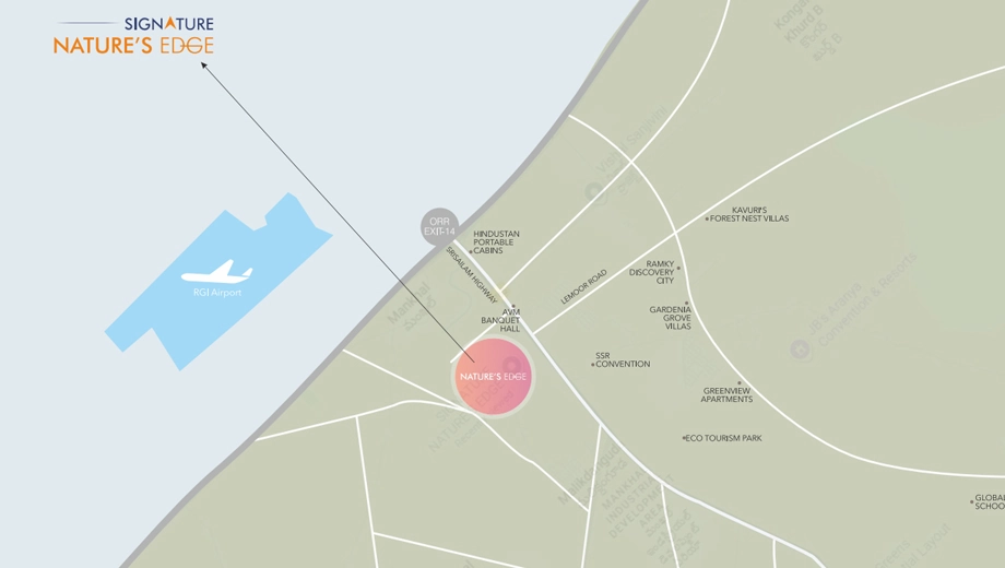 Location of Signature Natures Edge in Tukkuguda, Hyderabad - Image 419736