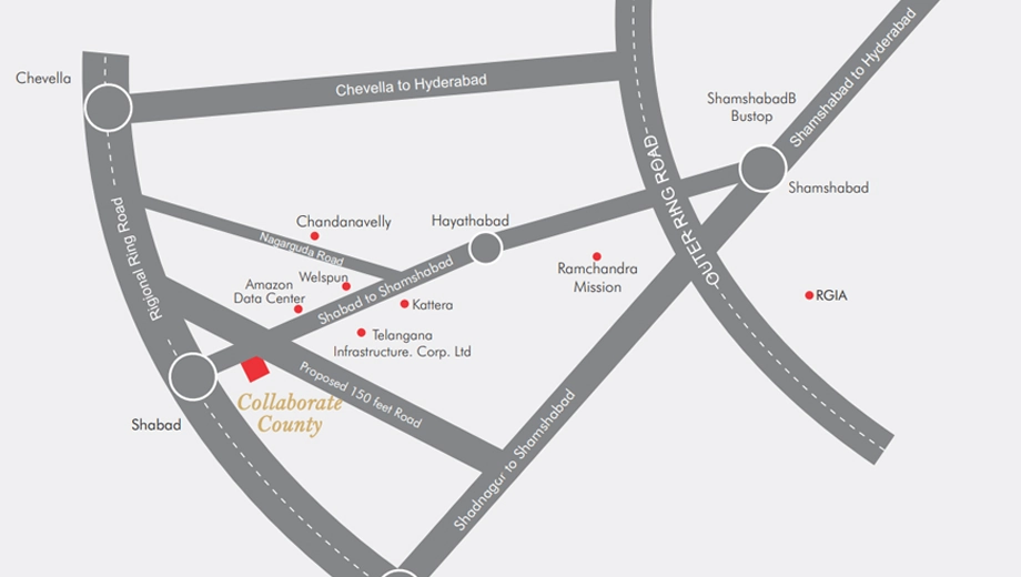 Location of Chinmayya Collaborate County in Shamshabad, Hyderabad - Image 419786