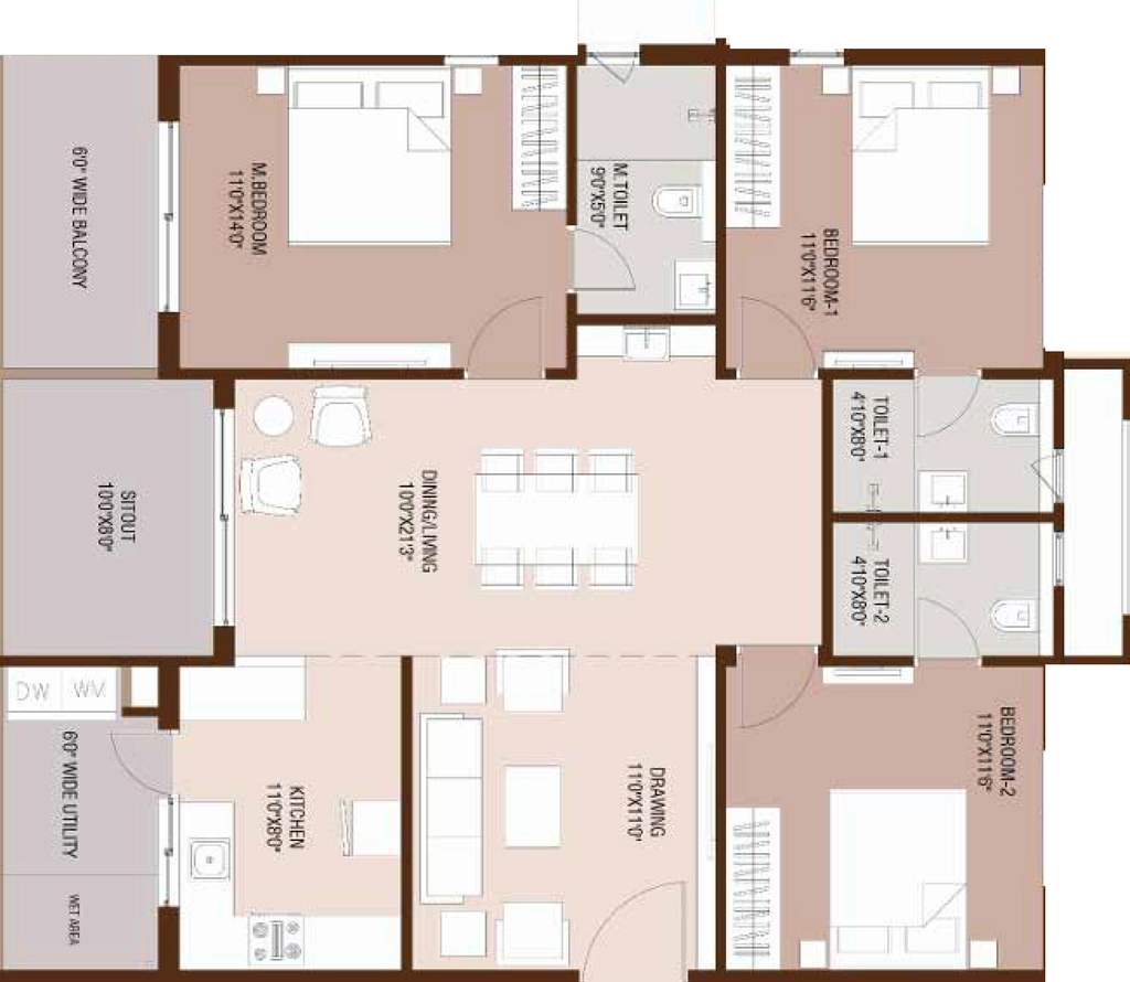 3 BHK Flat in Ankura Breeze In The Courtyard in Mokila, Hyderabad - Image 925231