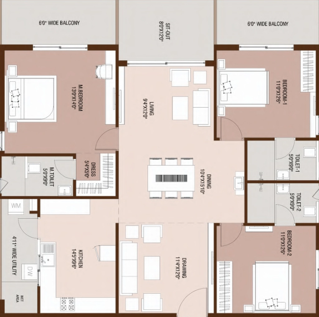 3 BHK Flat in Ankura Breeze In The Courtyard in Mokila, Hyderabad - Image 925233