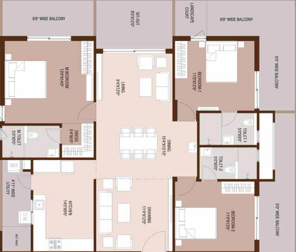 3 BHK Flat in Ankura Breeze In The Courtyard in Mokila, Hyderabad - Image 925234