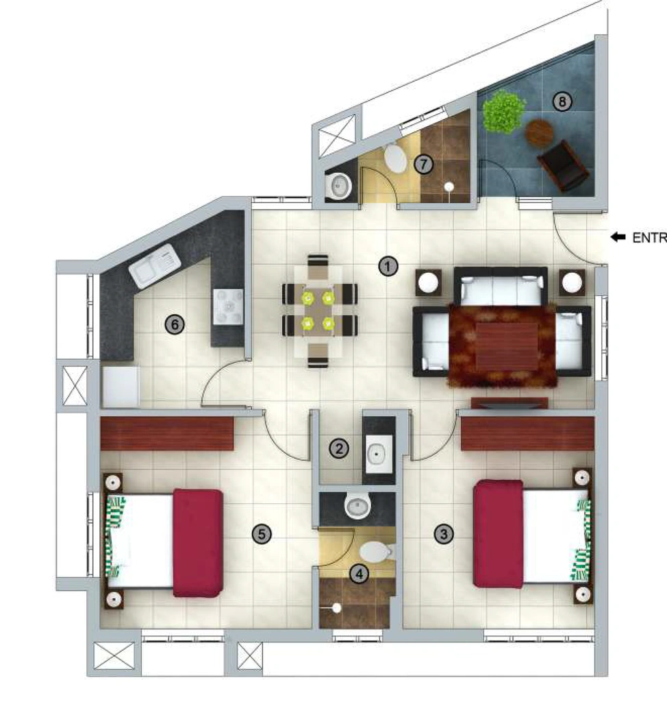 2 BHK Flat in Beacon Mayfair in Poojappura, Thiruvananthapuram - Image 925342
