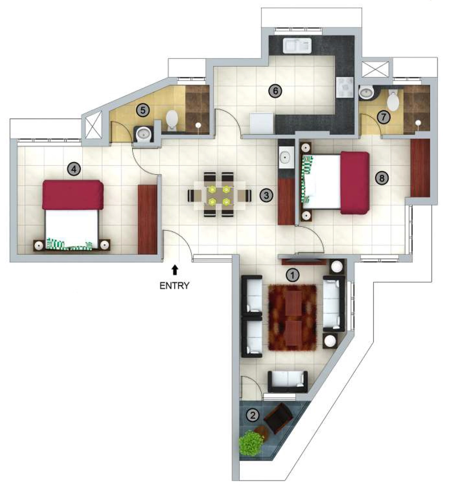 2 BHK Flat in Beacon Mayfair in Poojappura, Thiruvananthapuram - Image 925343
