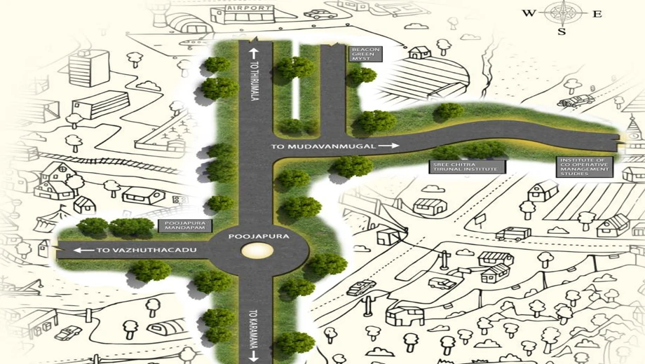 Location of Beacon Mayfair in Poojappura, Thiruvananthapuram - Image 420130