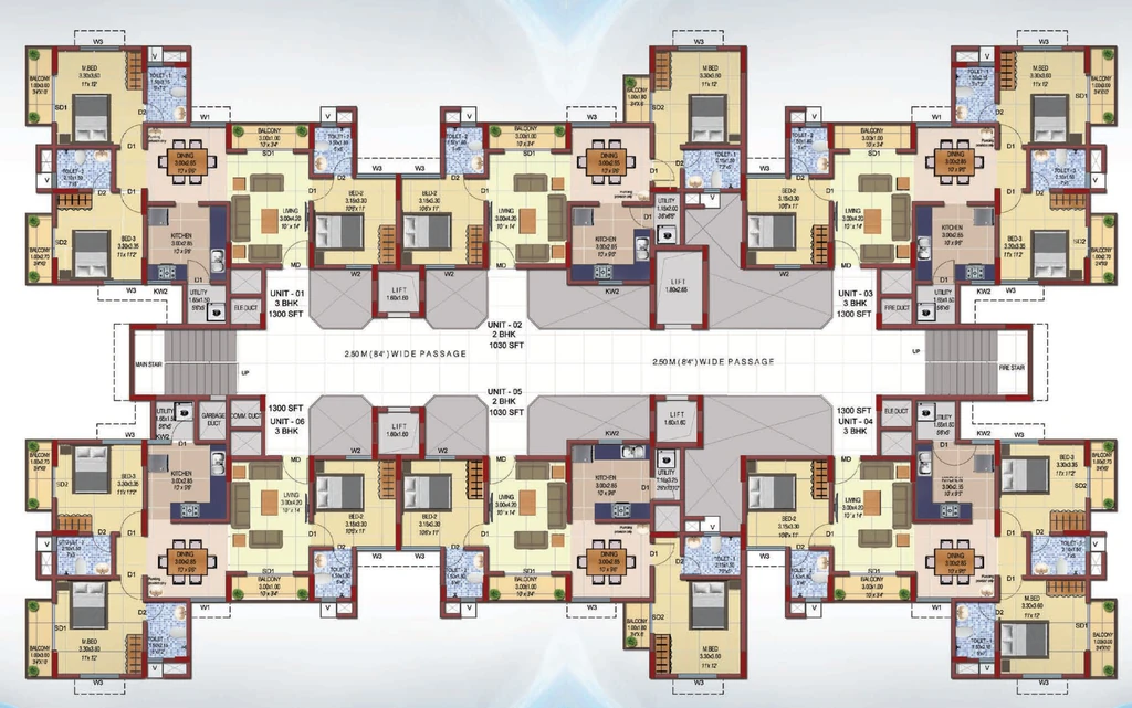 Floor Plan of Confident Floris in Poojappura, Thiruvananthapuram - Image 420124