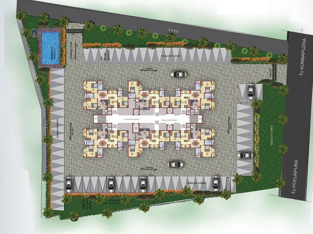 Master Plan of Confident Floris in Poojappura, Thiruvananthapuram - Image 420125