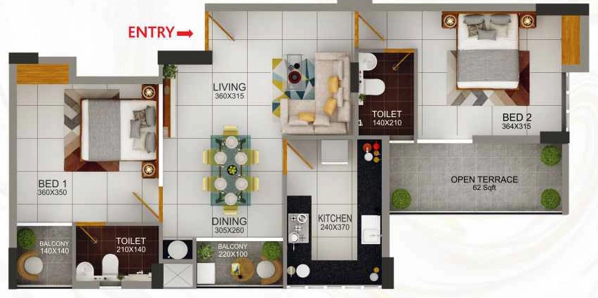 2 BHK Flat in Cordial Paradise in Poojappura, Thiruvananthapuram - Image 925332