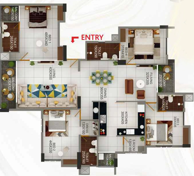 4 BHK Flat in Cordial Paradise in Poojappura, Thiruvananthapuram - Image 925334