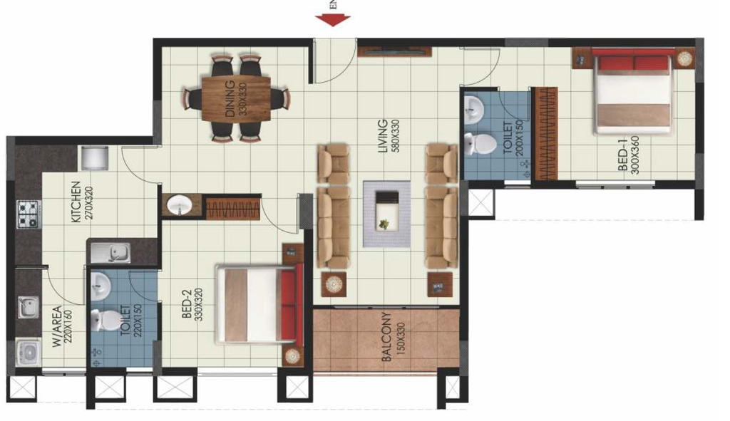 2 BHK Flat in Varma Dr Pais Heritage in Poojappura, Thiruvananthapuram - Image 925329