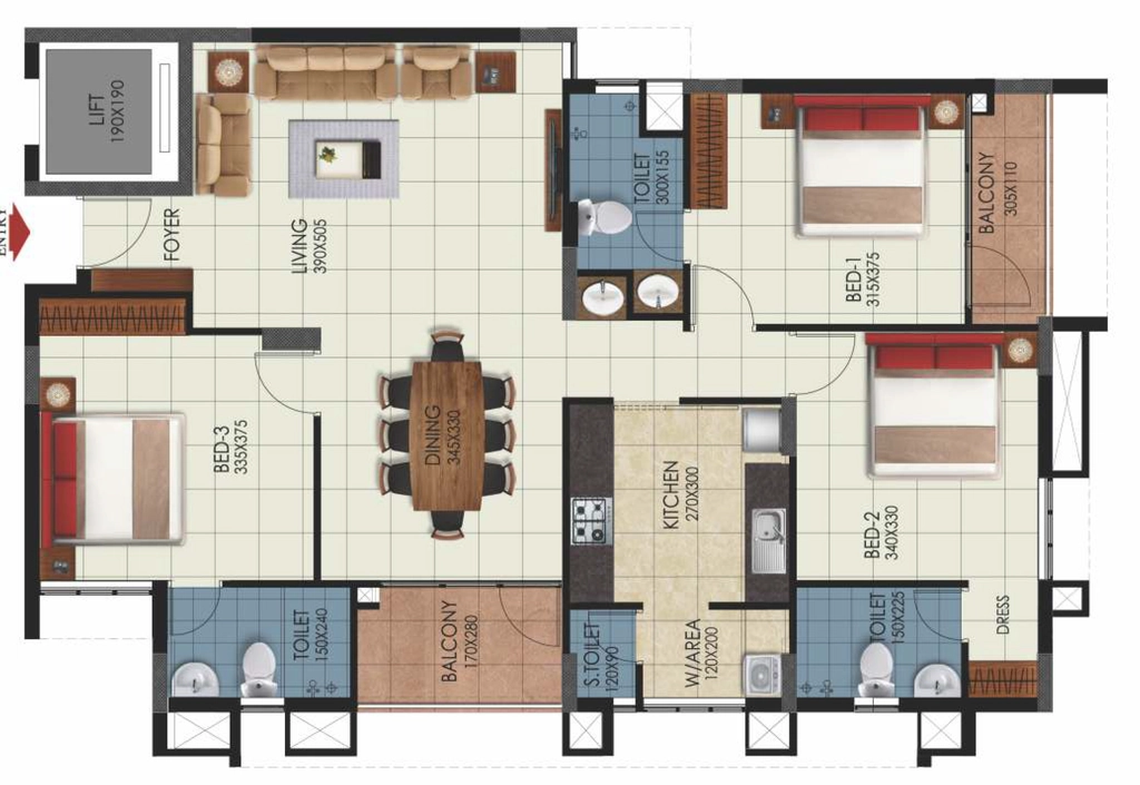 3 BHK Flat in Varma Dr Pais Heritage in Poojappura, Thiruvananthapuram - Image 925331