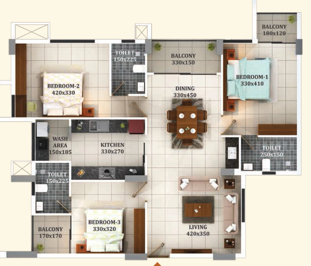 3 BHK Flat in Arcon Cybercity in Kazhakootam, Thiruvananthapuram - Image 925328