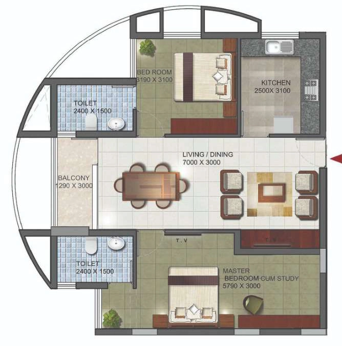 2 BHK Flat in Arcon Inspire in Kazhakootam, Thiruvananthapuram - Image 925321