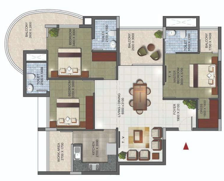 3 BHK Flat in Arcon Inspire in Kazhakootam, Thiruvananthapuram - Image 925324