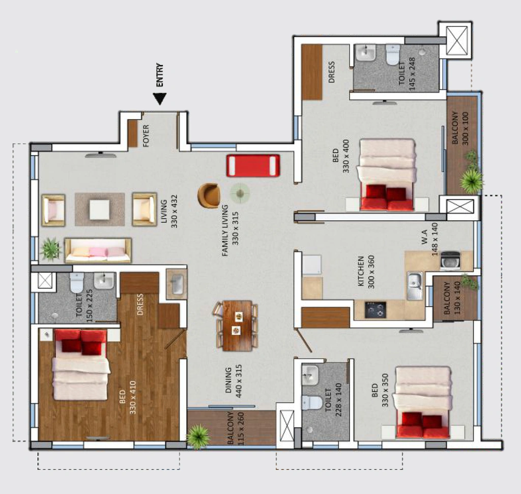 3 BHK Flat in Arcon Premia in Kowdiar, Thiruvananthapuram - Image 925316