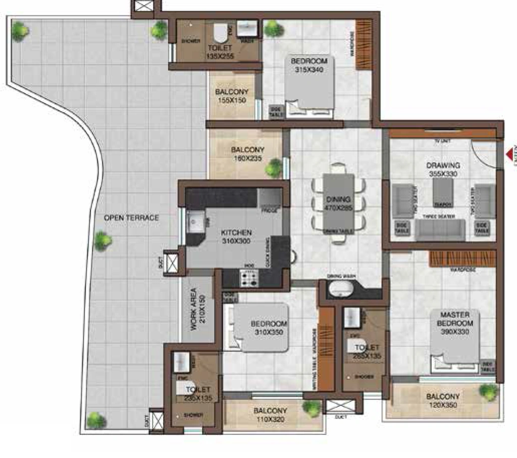 3 BHK Flat in Arcon Serene in Kowdiar, Thiruvananthapuram - Image 925313