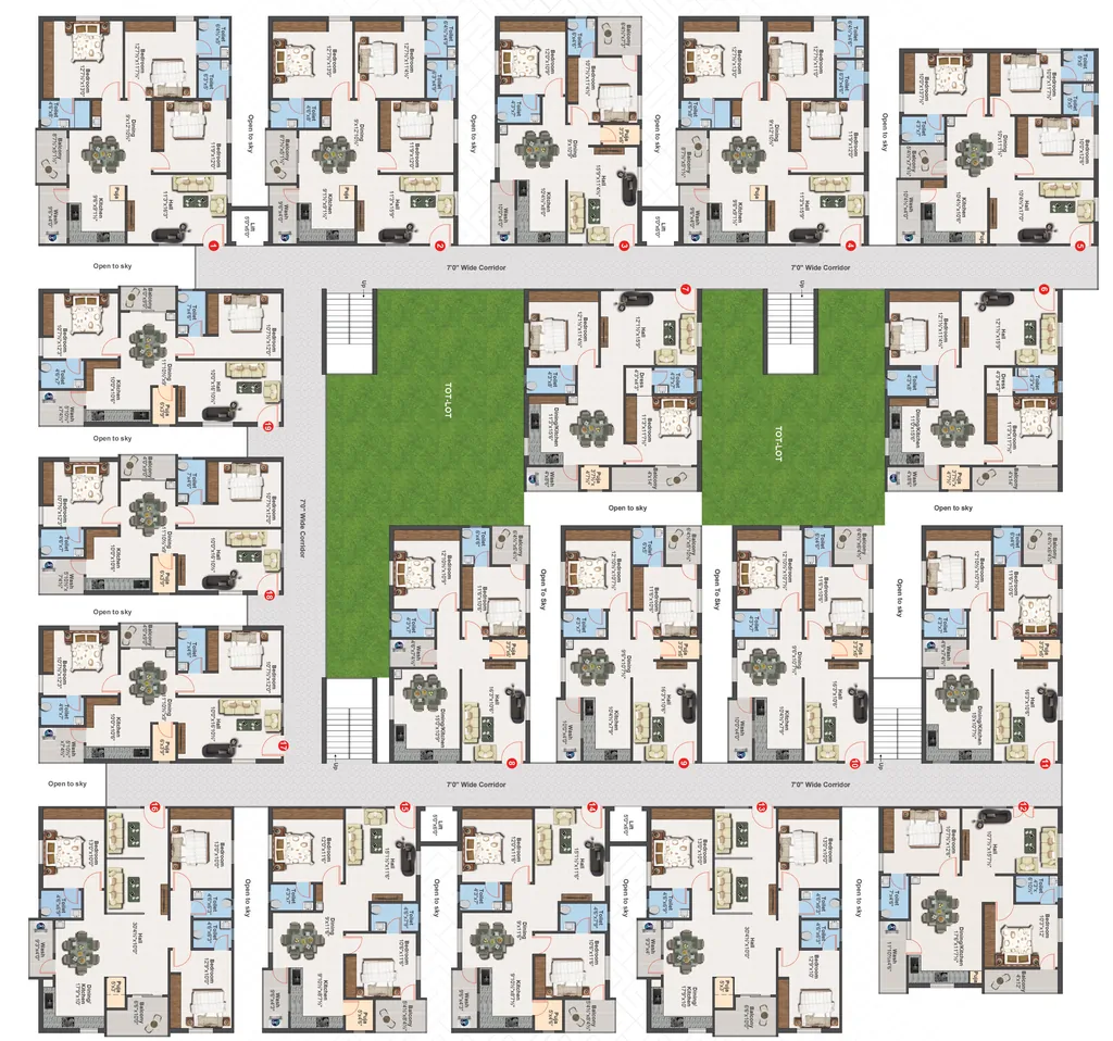 Floor Plan of Sai Prestige Tower in LB Nagar, Hyderabad - Image 420021