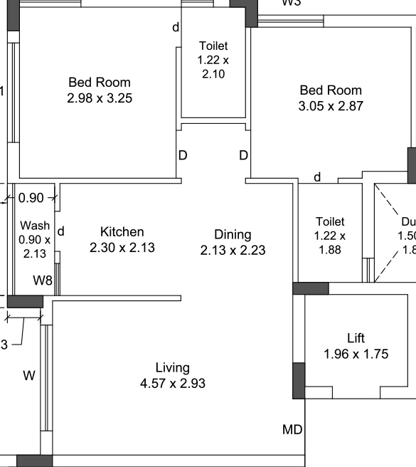 2 BHK Flat in Akash Sky Corner in Mavdi, Rajkot - Image 925347