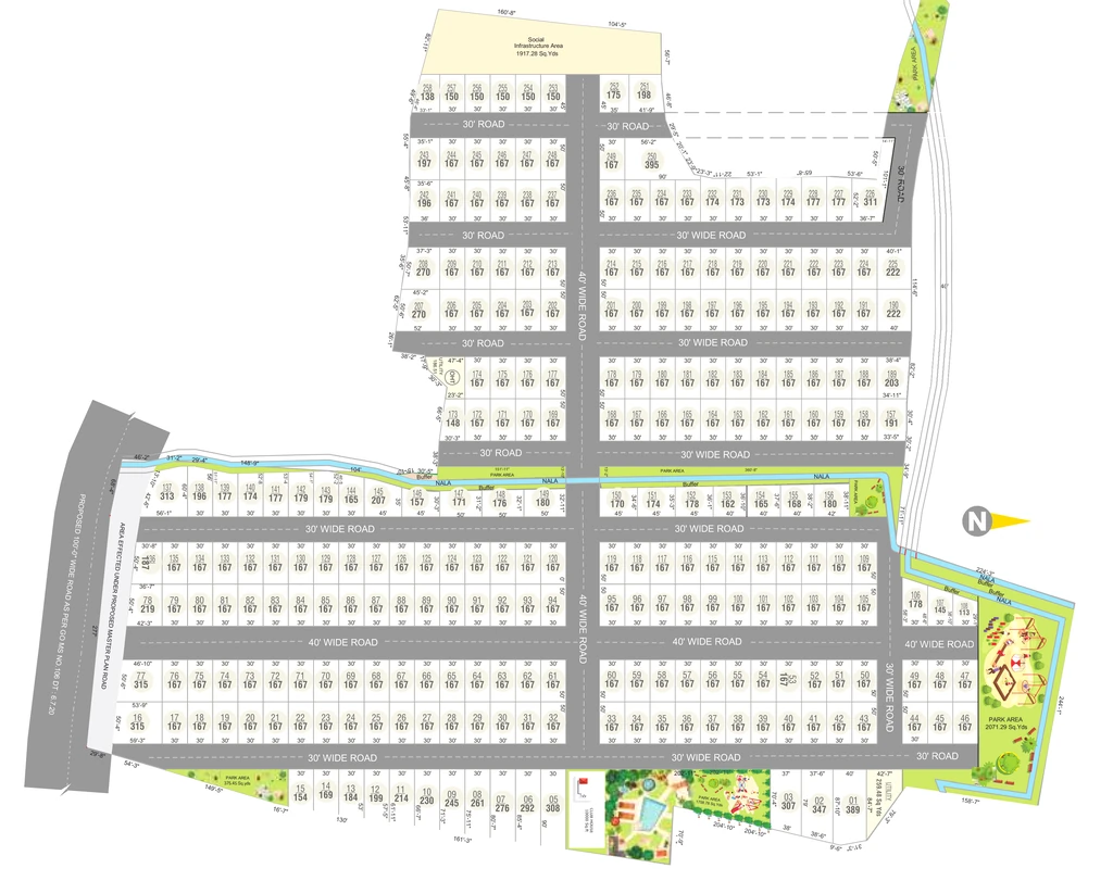 Master Plan of Kyathri Oak Ville in Hayathnagar, Hyderabad - Image 420148
