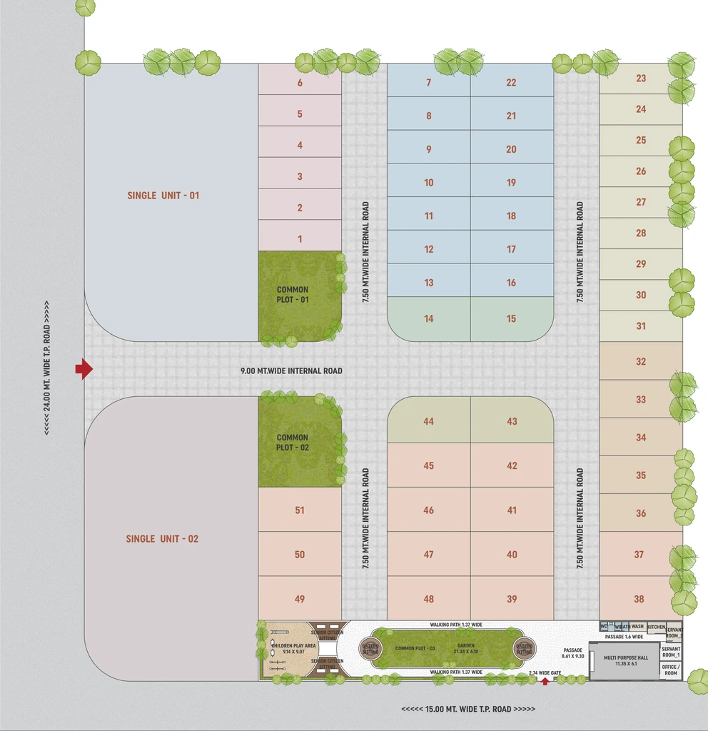 Master Plan of Akshat Asopalav Bungalows in Vavdi, Rajkot - Image 420152