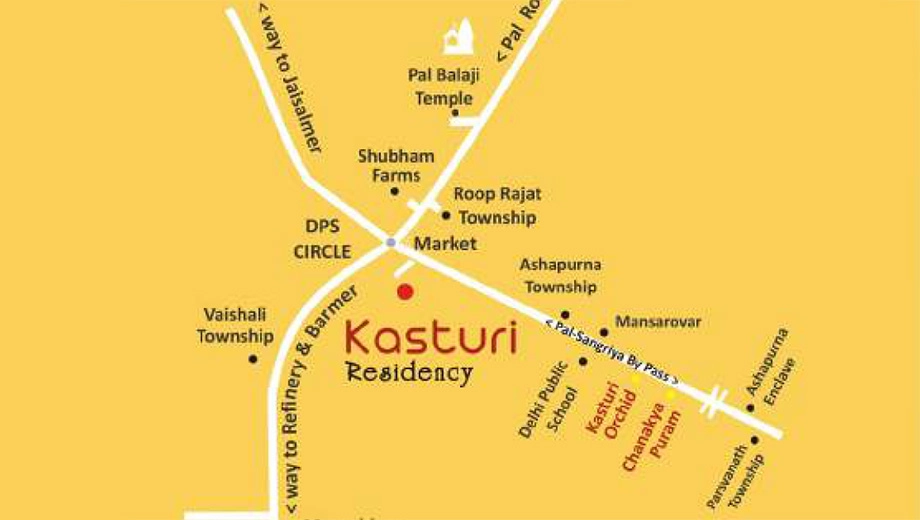 Location of Baheti Kasturi Residency in Pal Gaon, Jodhpur - Image 420417