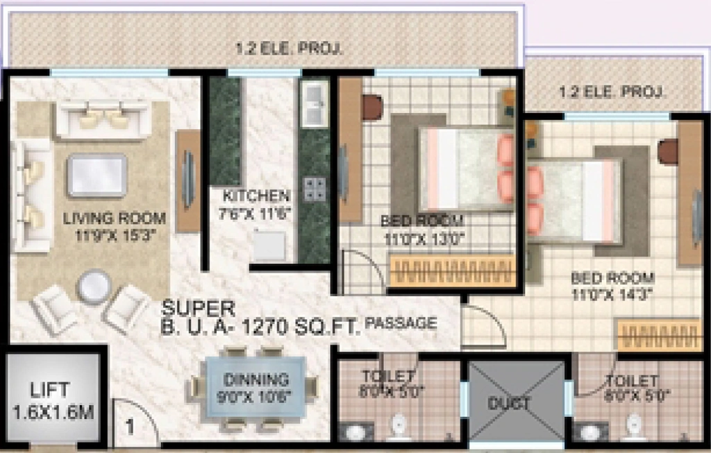 2 BHK Flat in Mangaldeep Majestik in Bhadu Market, Jodhpur - Image 925420