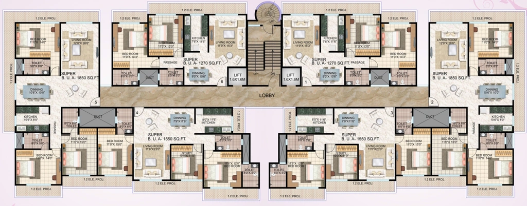Floor Plan of Mangaldeep Majestik in Bhadu Market, Jodhpur - Image 420430
